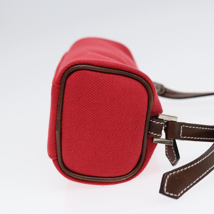 Burberry Blue Label Shoulder Bag Canvas Red Brown Silver Auth ti2048