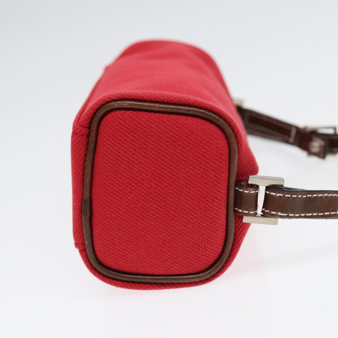 Burberry Blue Label Shoulder Bag Canvas Red Brown Silver Auth ti2048