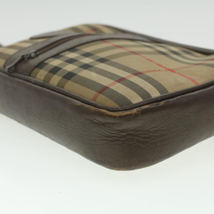 BurberrySs Nova Check Clutch Bag Nylon Beige Auth ti943