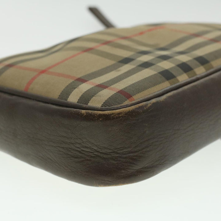 BurberrySs Nova Check Clutch Bag Nylon Beige Auth ti943