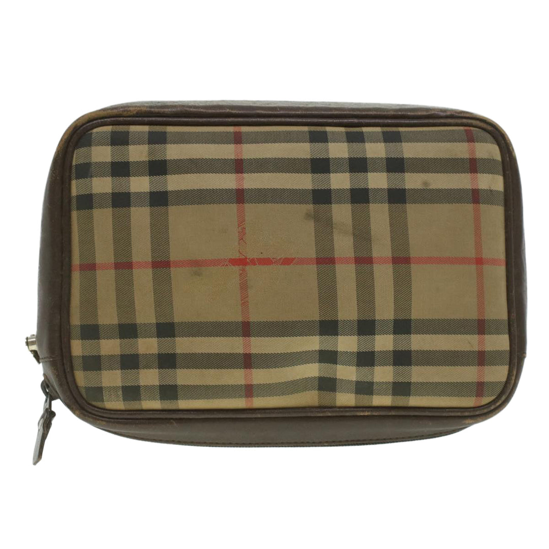 BurberrySs Nova Check Clutch Bag Nylon Beige Auth ti943