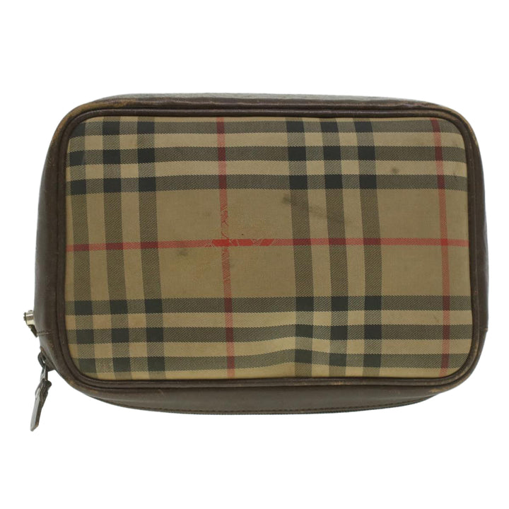BurberrySs Nova Check Clutch Bag Nylon Beige Auth ti943
