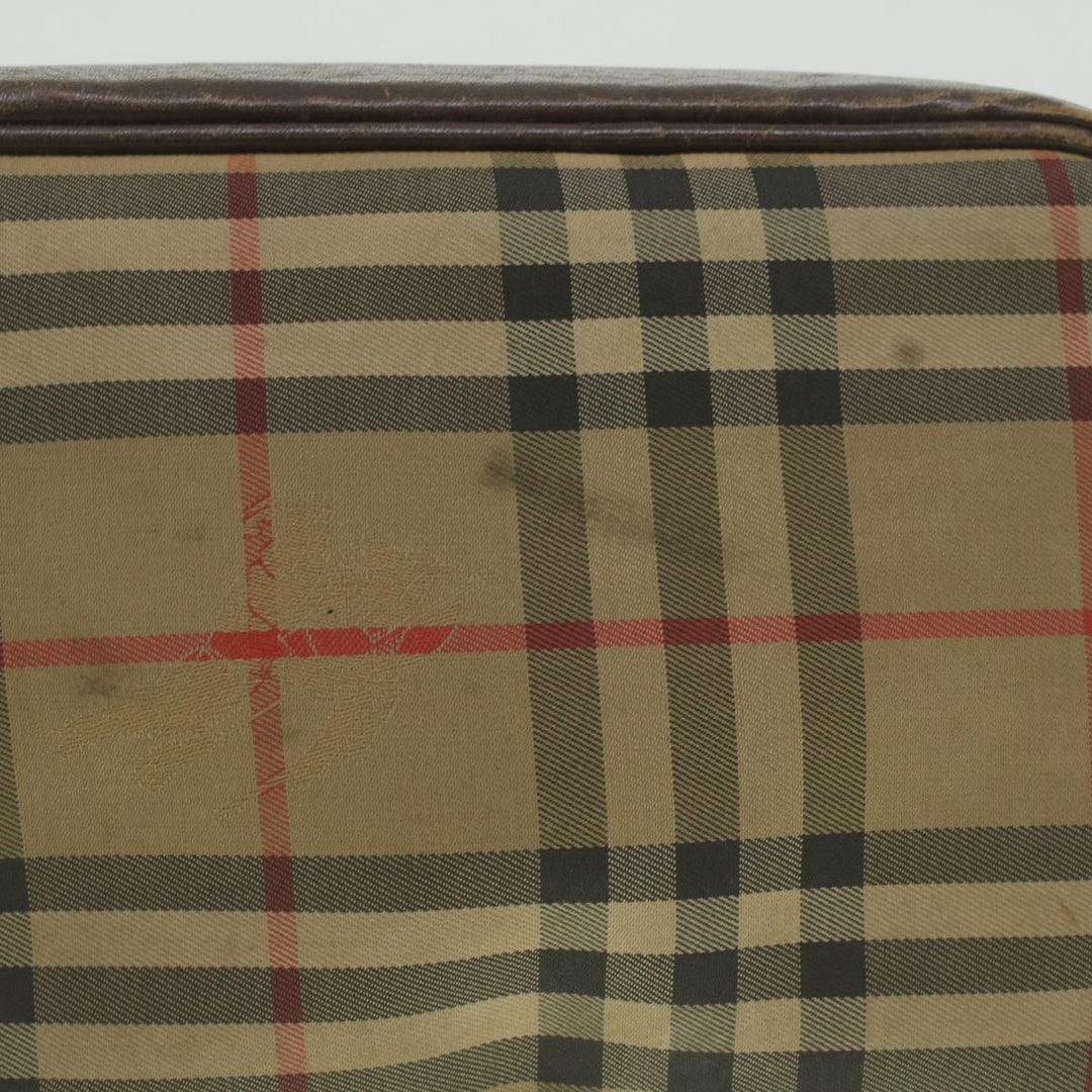 BurberrySs Nova Check Clutch Bag Nylon Beige Auth ti943