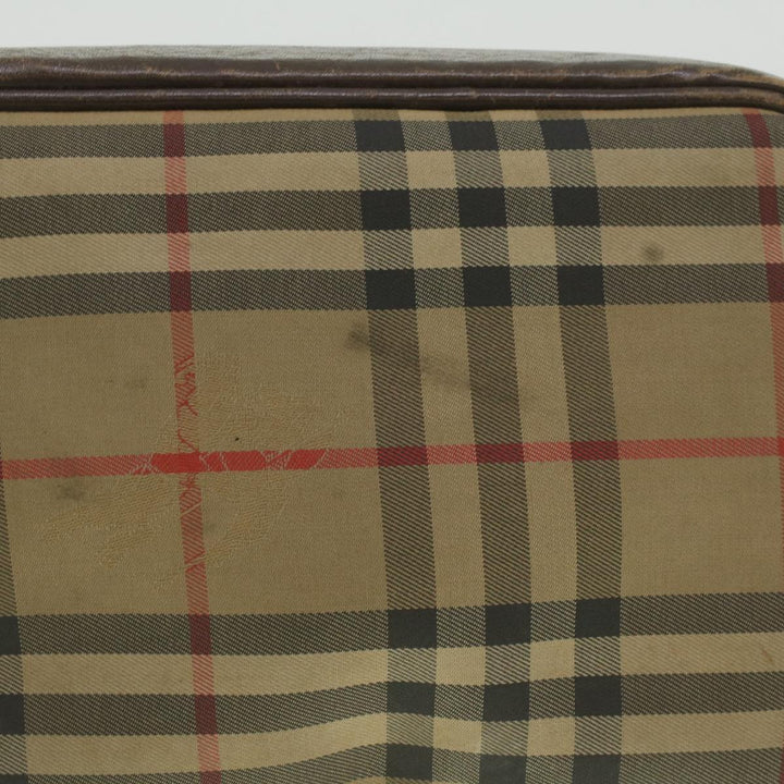 BurberrySs Nova Check Clutch Bag Nylon Beige Auth ti943