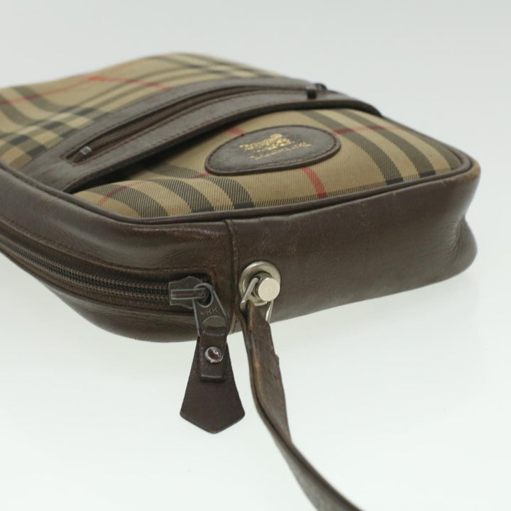 BurberrySs Nova Check Clutch Bag Nylon Beige Auth ti943