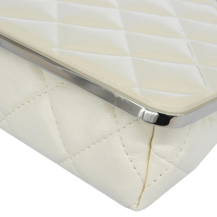 Top Quality Chanel Coco Mark Chain Clutch Shoulder Bag White