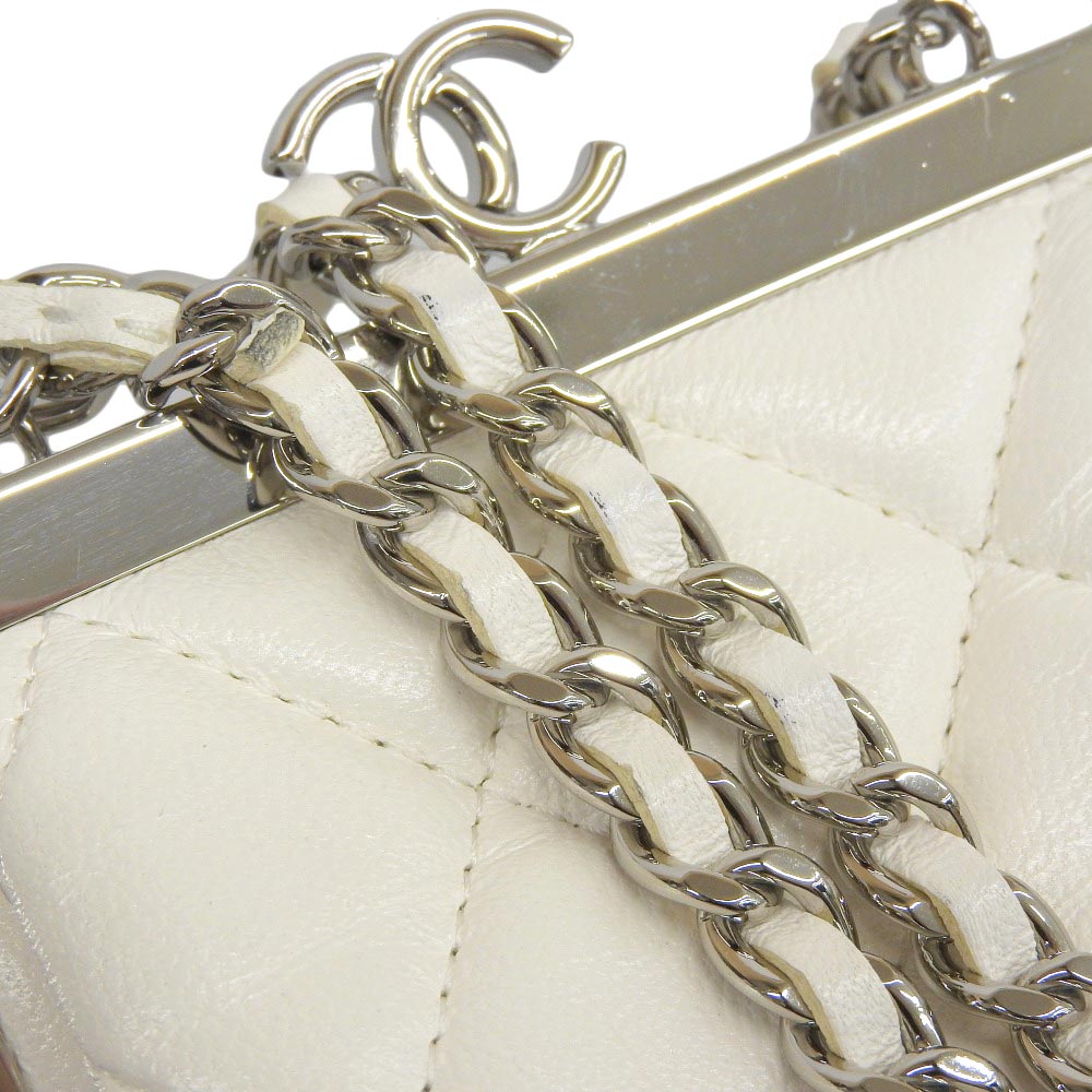 Top Quality Chanel Coco Mark Chain Clutch Shoulder Bag White