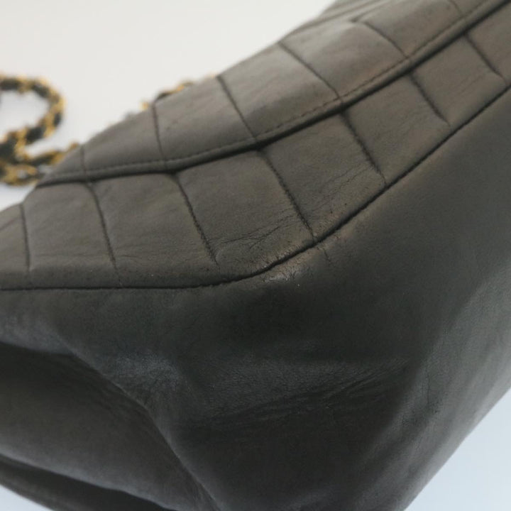 Top Quality Chanel Mademoiselle Turn Lock New Shoulder Bag Lamb Skin Black CC Auth ai677A