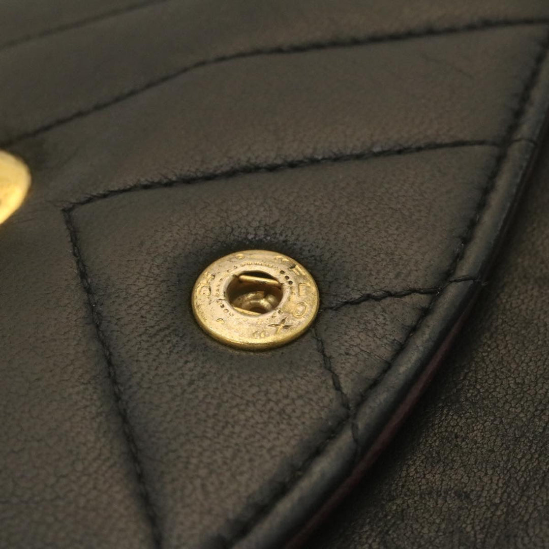 Top Quality Chanel Mademoiselle Turn Lock New Shoulder Bag Lamb Skin Black CC Auth ai677A