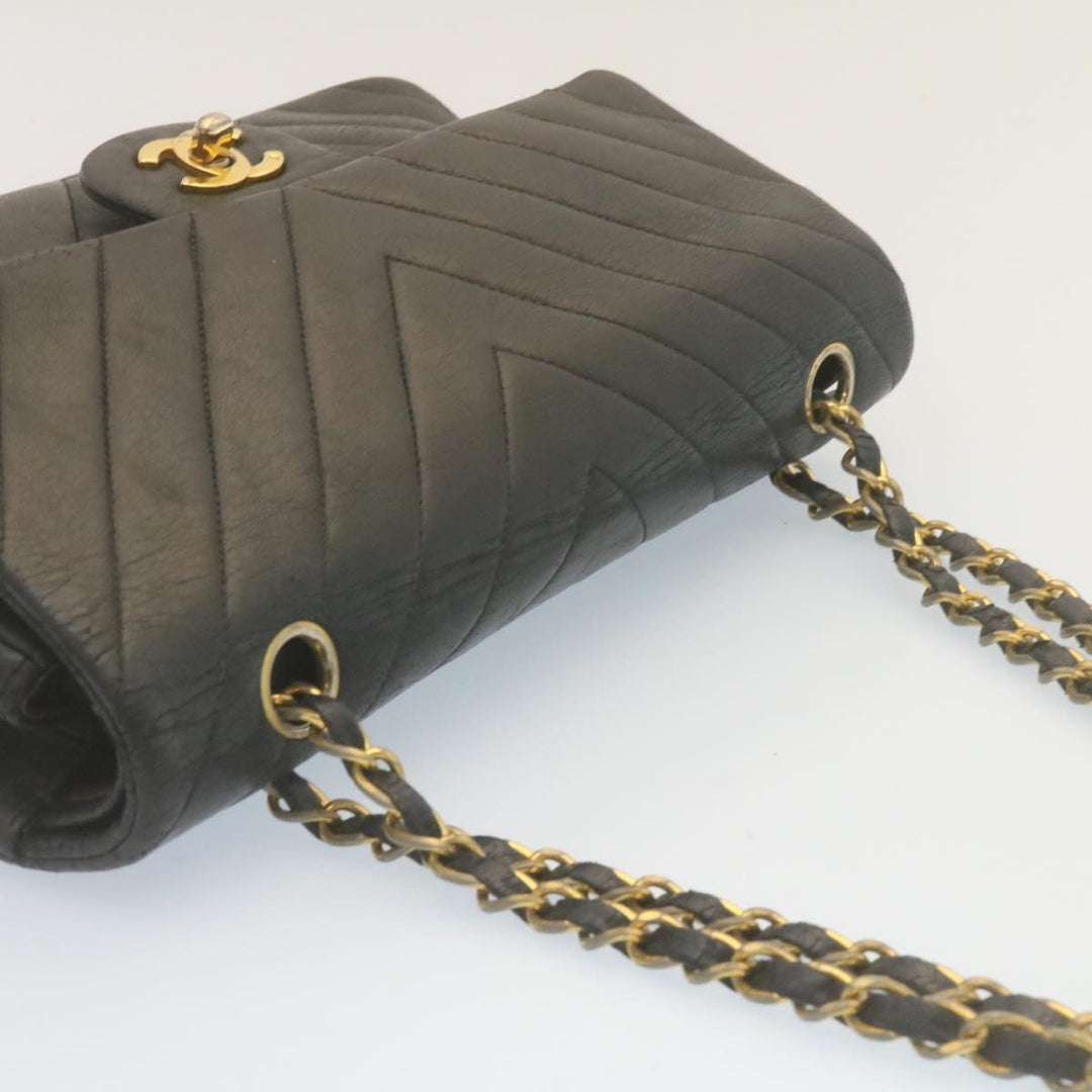 Top Quality Chanel Mademoiselle Turn Lock New Shoulder Bag Lamb Skin Black CC Auth ai677A