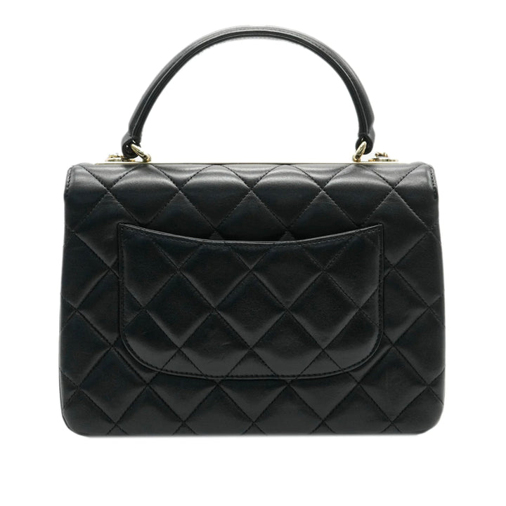 Chanel Black Quilted Lambskin Small Trendy CC Dual Handle New Bag
