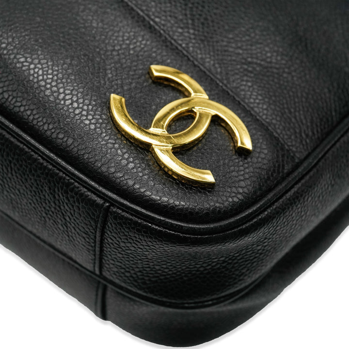 Chanel Black Caviar Triple CC Chain Tote