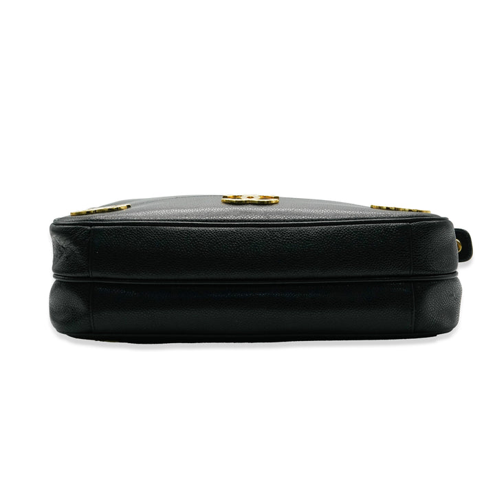 Chanel Black Caviar Triple CC Chain Tote