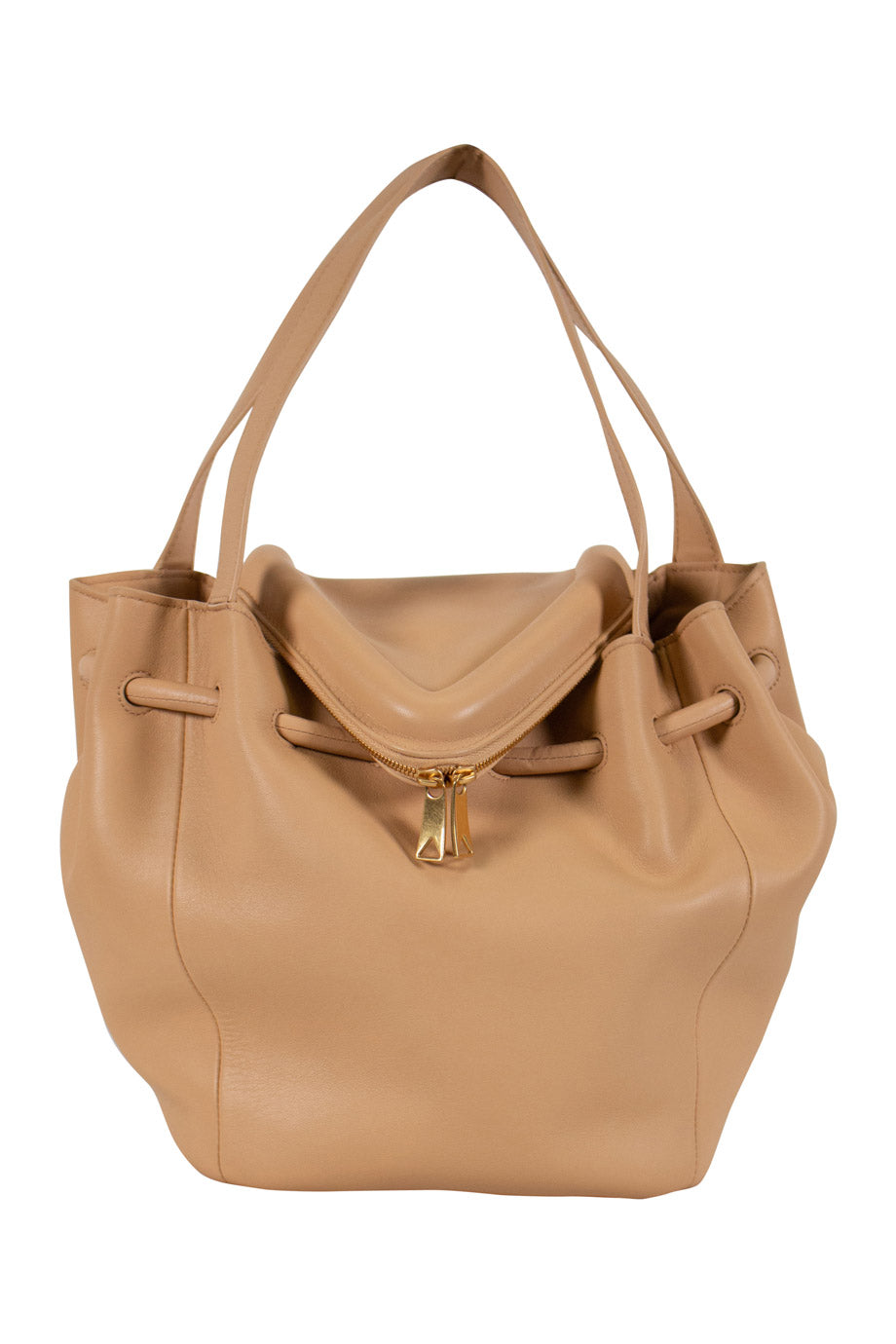 Bottega veneta Sand leather Beak V drawstring shoulder bag