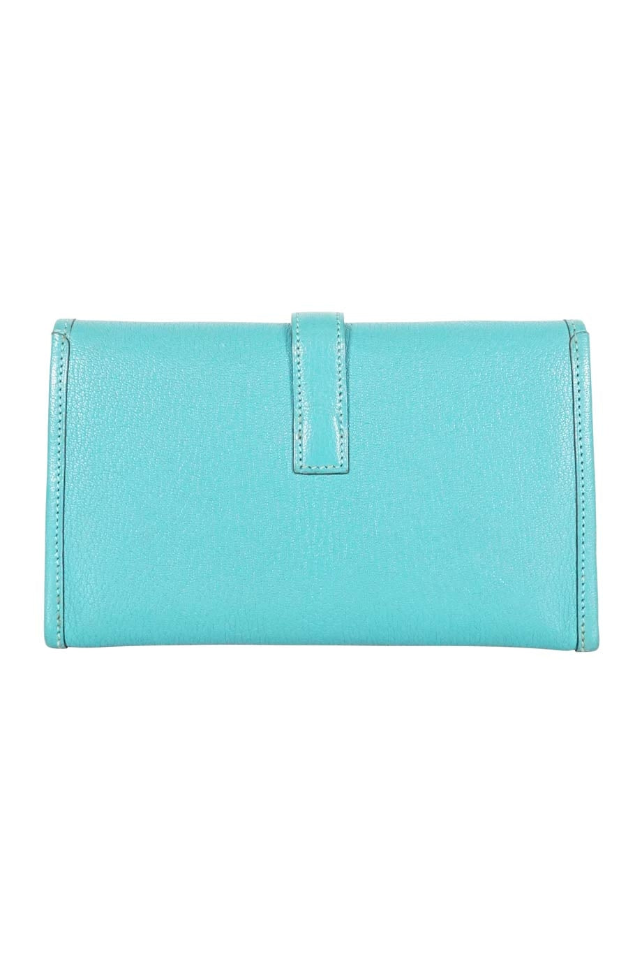 HERMeS turquoise jige leather clutch