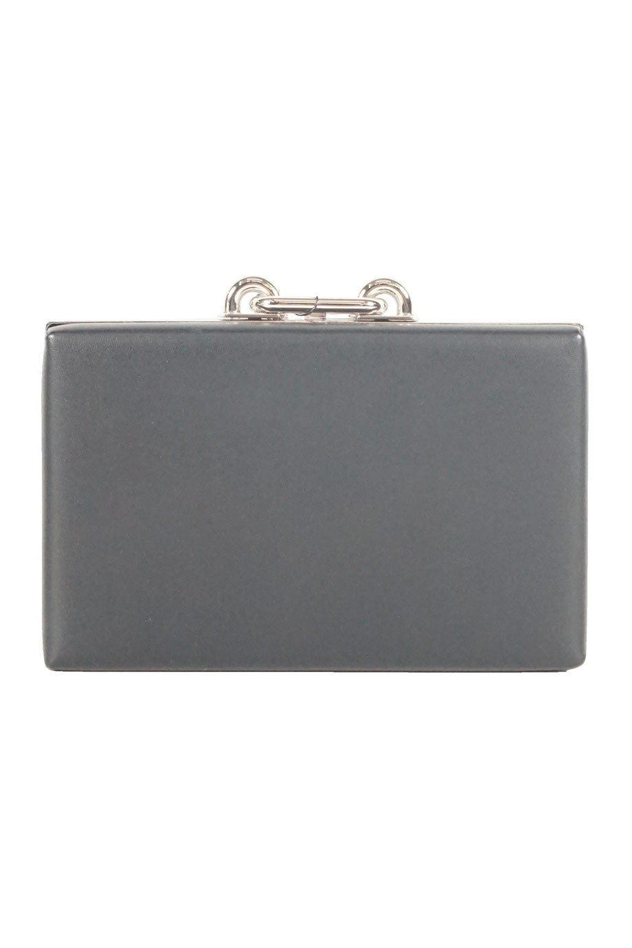 Top Quality Balenciaga black leather with silver clasp clutch