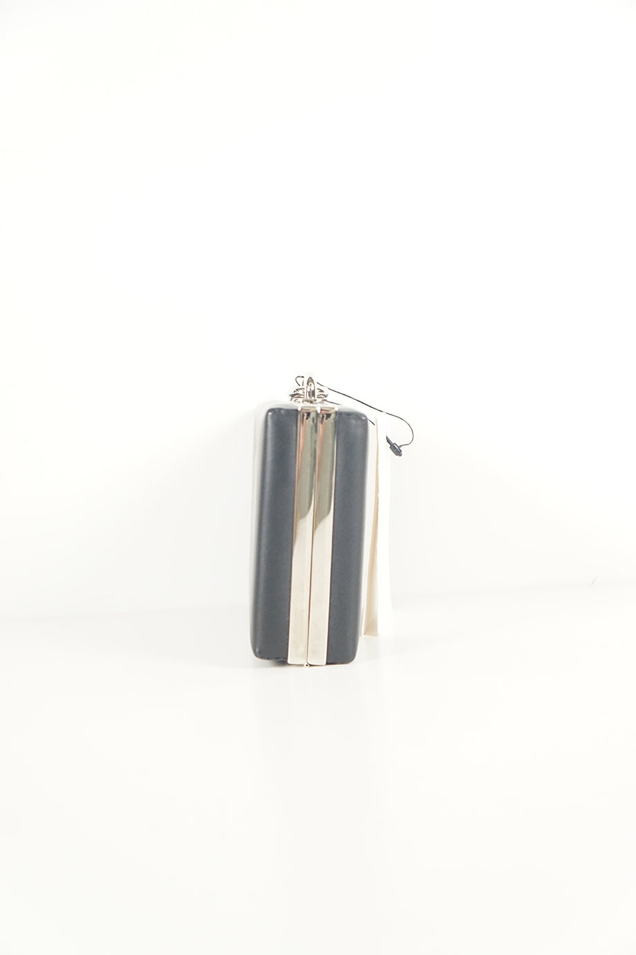 Top Quality Balenciaga black leather with silver clasp clutch