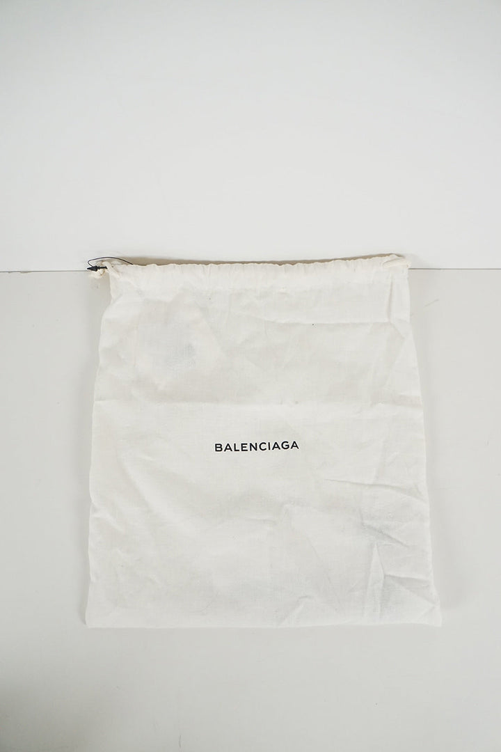 Top Quality Balenciaga black leather with silver clasp clutch