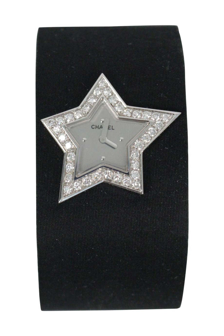 Chanel 18K white gold and diamond star bracelet Quartz watch