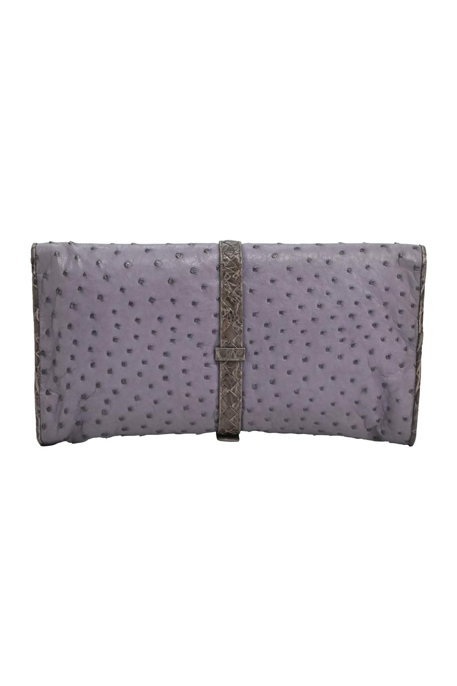 Bottega veneta Mauve ostrich leather tri-fold clutch