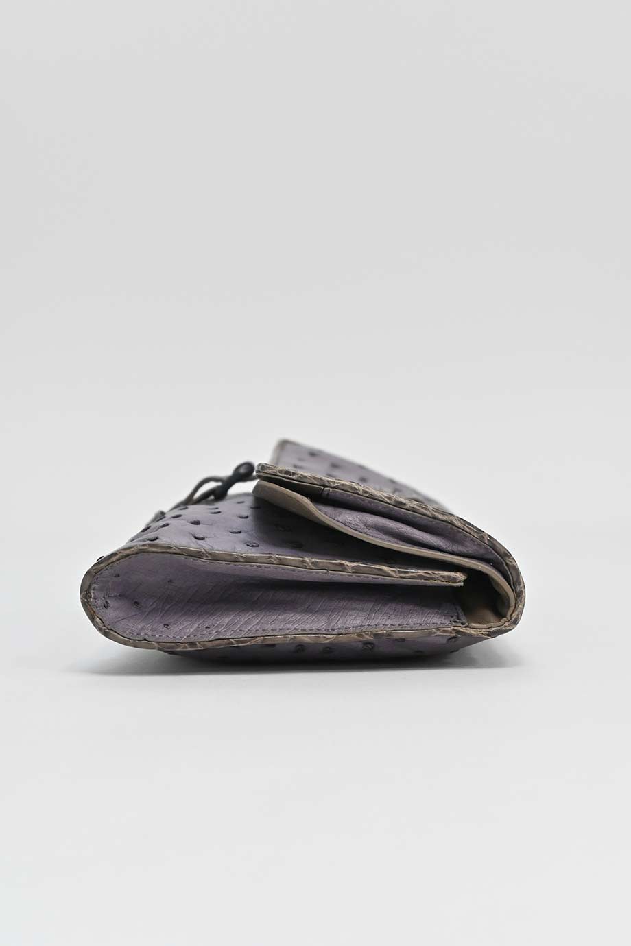 Bottega veneta Mauve ostrich leather tri-fold clutch