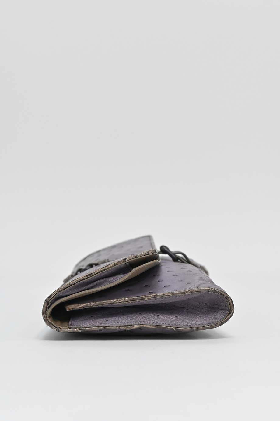 Bottega veneta Mauve ostrich leather tri-fold clutch