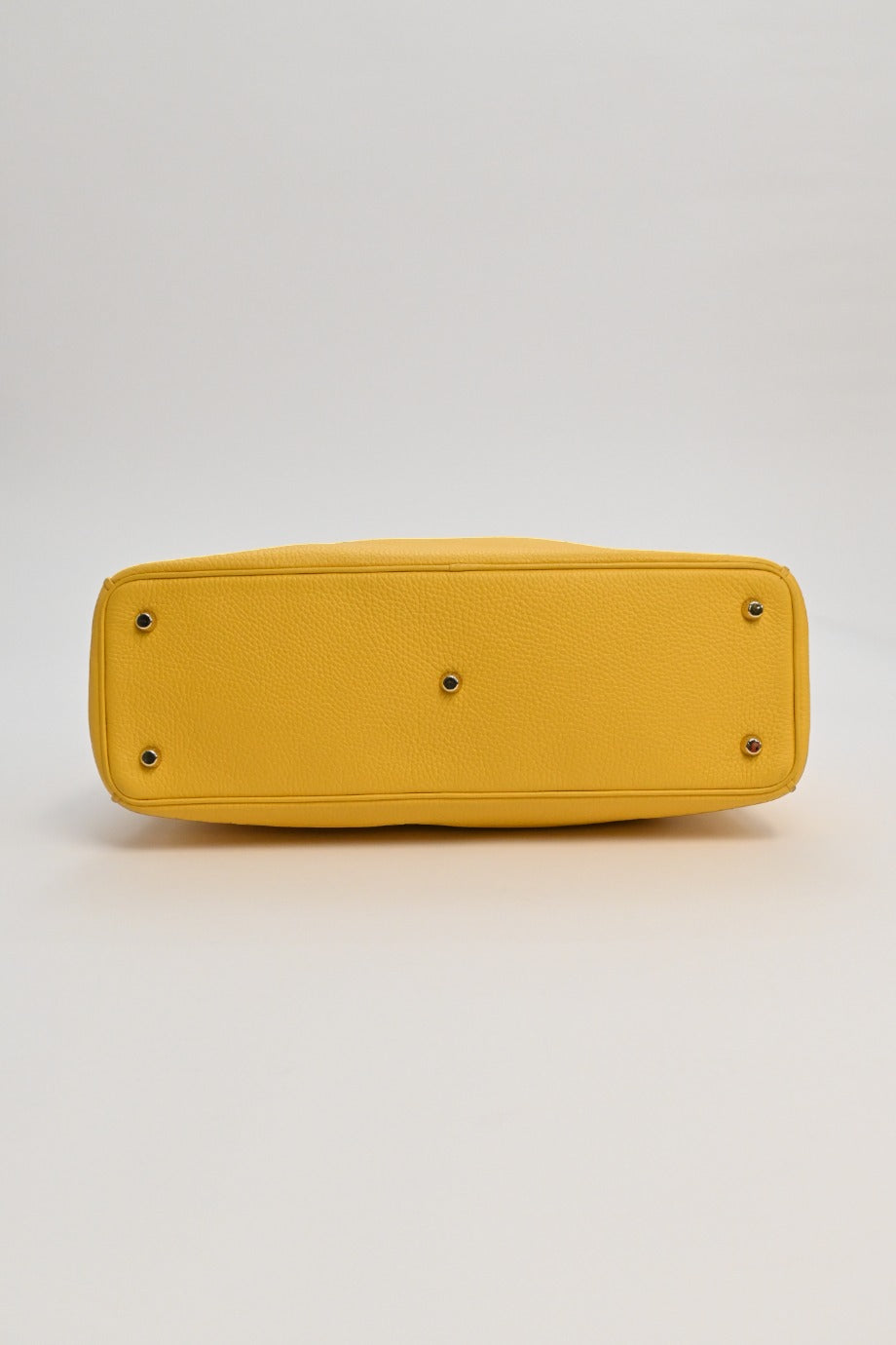 CHRISTIAN Dior Yellow grained leather Diorissimo top handle shopper tote with detachable shoulder strap