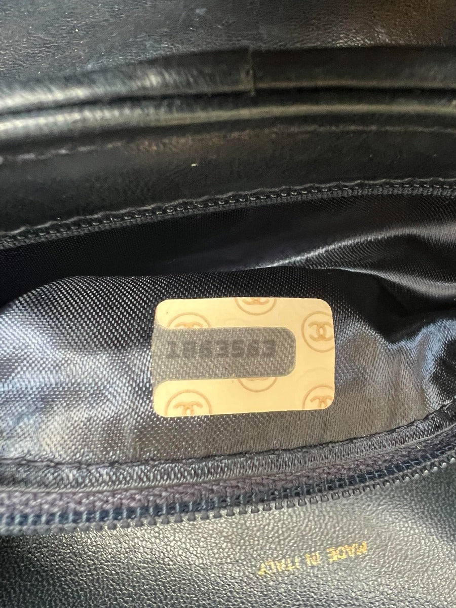 Chanel Rare Navy Velvet Crossbody Binocular Bag