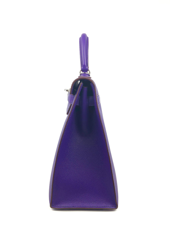 Hermes 32cm Violet Epsom Sellier Kelly w/ Palladium Hardware