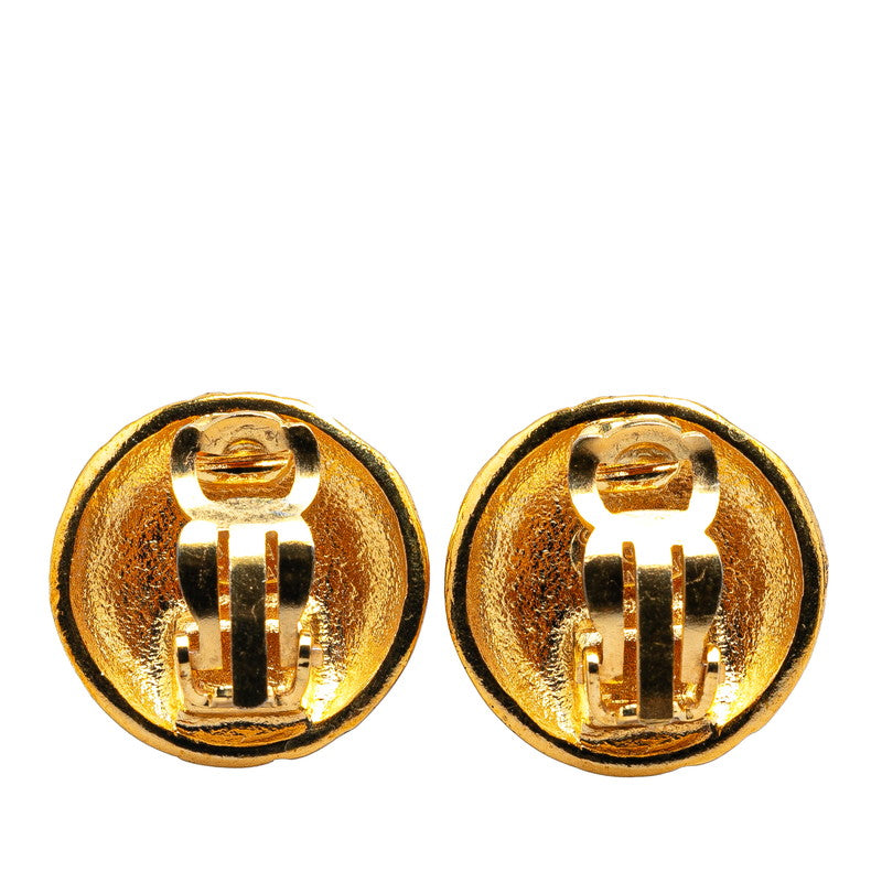 Top Quality Chanel Vintage Coco Mark Round Earrings Gold