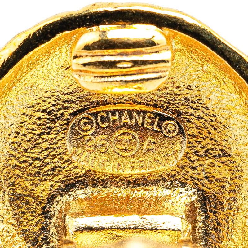 Top Quality Chanel Vintage Coco Mark Round Earrings Gold