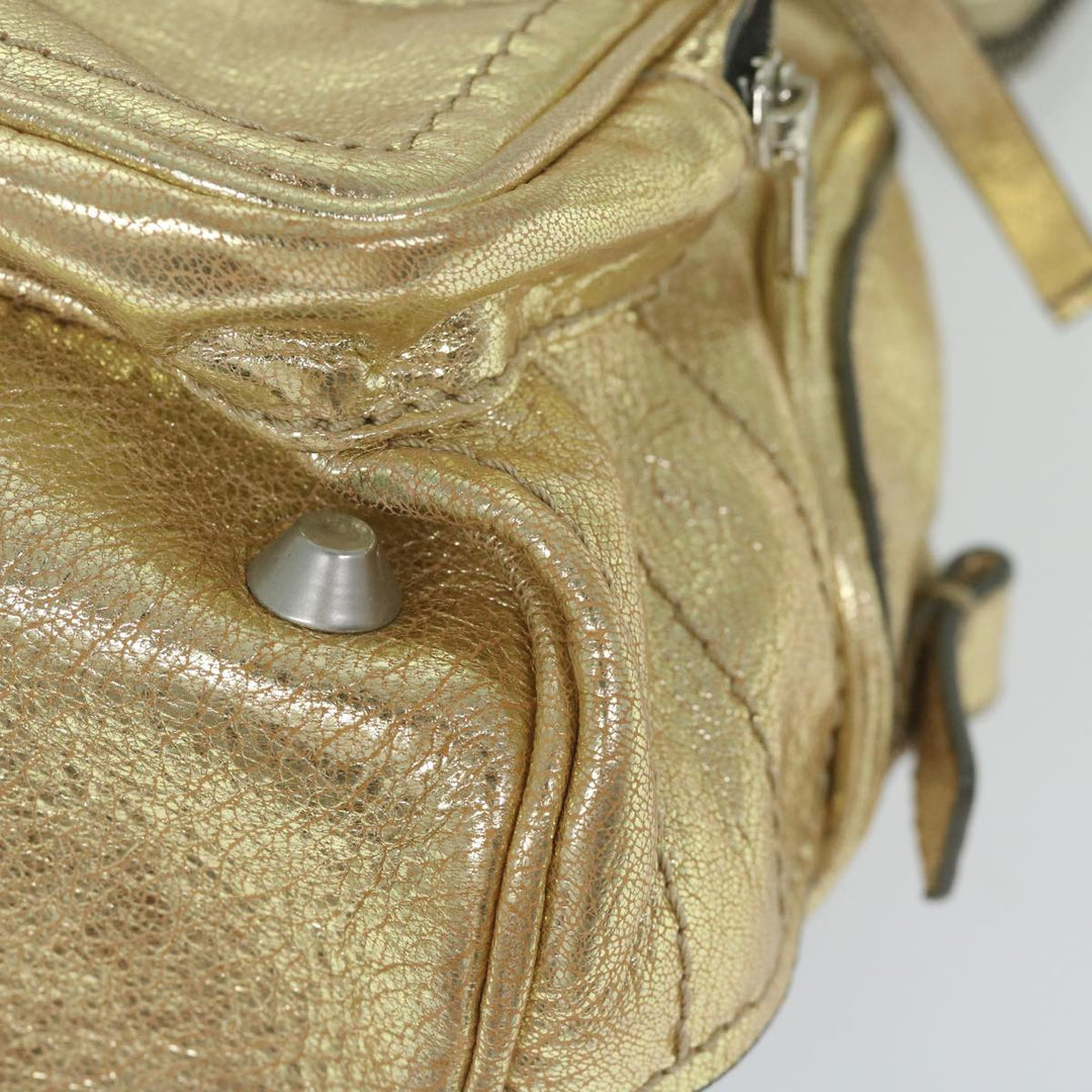 Chloe Shoulder Bag Leather Gold Tone uy155