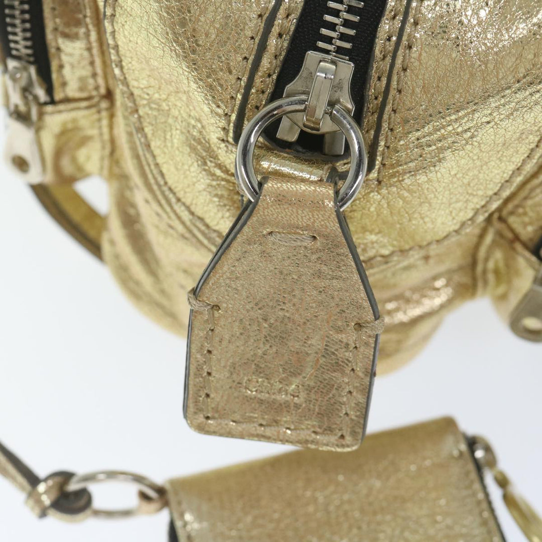 Chloe Shoulder Bag Leather Gold Tone uy155