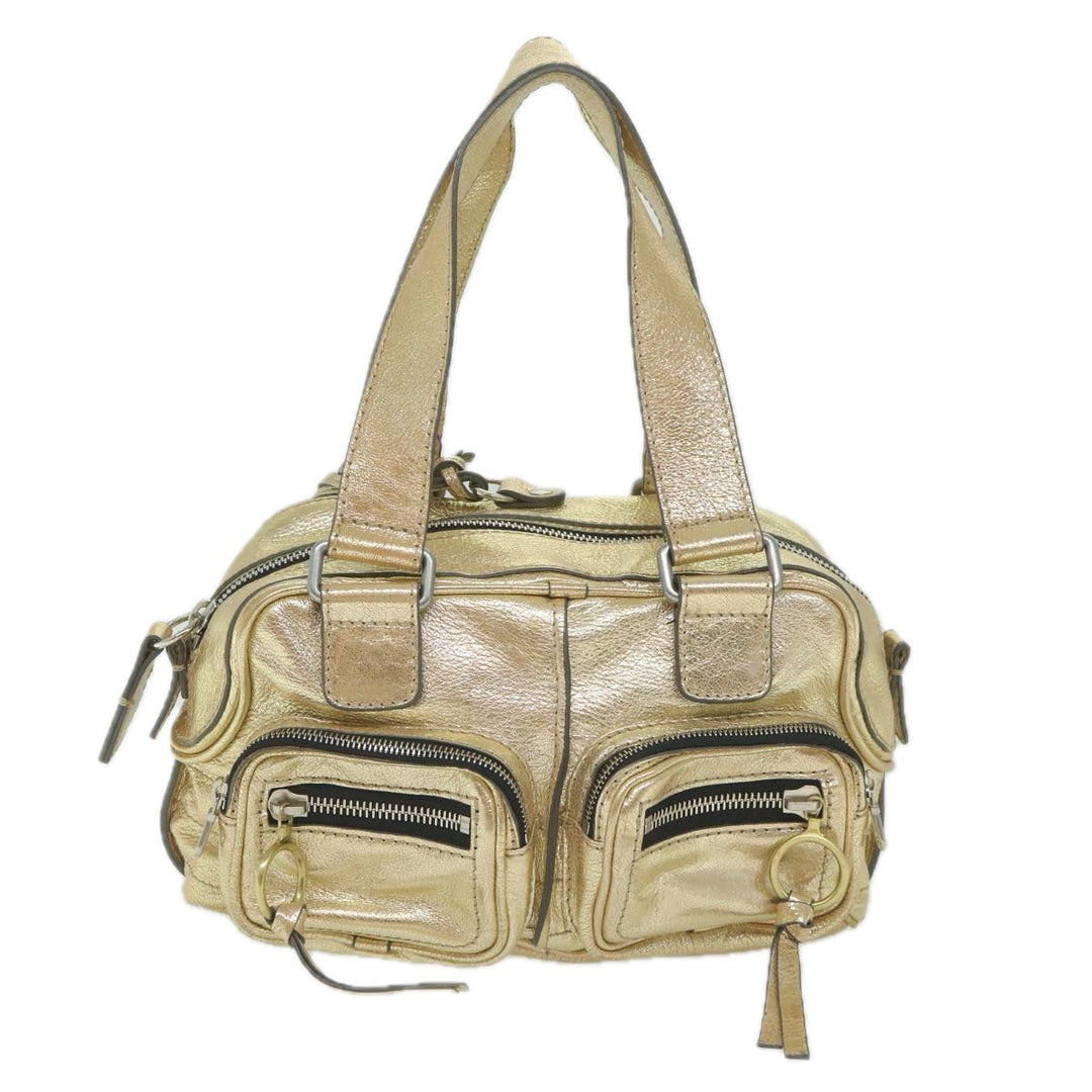 Chloe Shoulder Bag Leather Gold Tone uy155