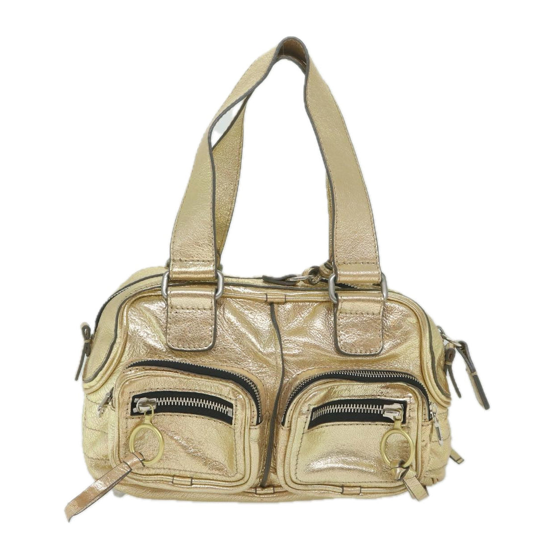 Chloe Shoulder Bag Leather Gold Tone uy155