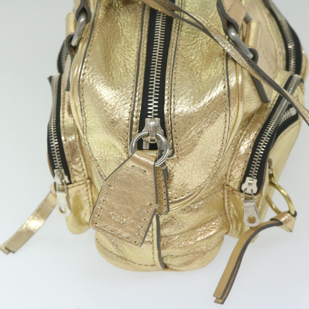 Chloe Shoulder Bag Leather Gold Tone uy155