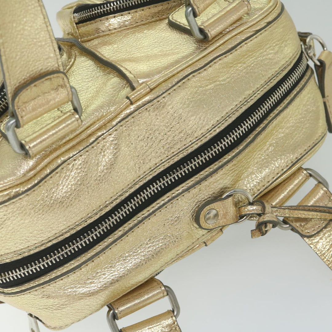 Chloe Shoulder Bag Leather Gold Tone uy155