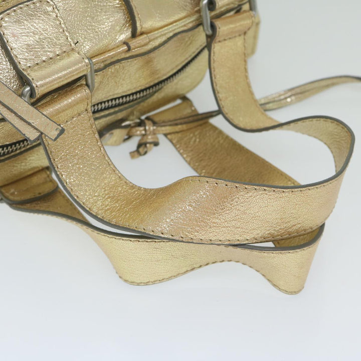 Chloe Shoulder Bag Leather Gold Tone uy155