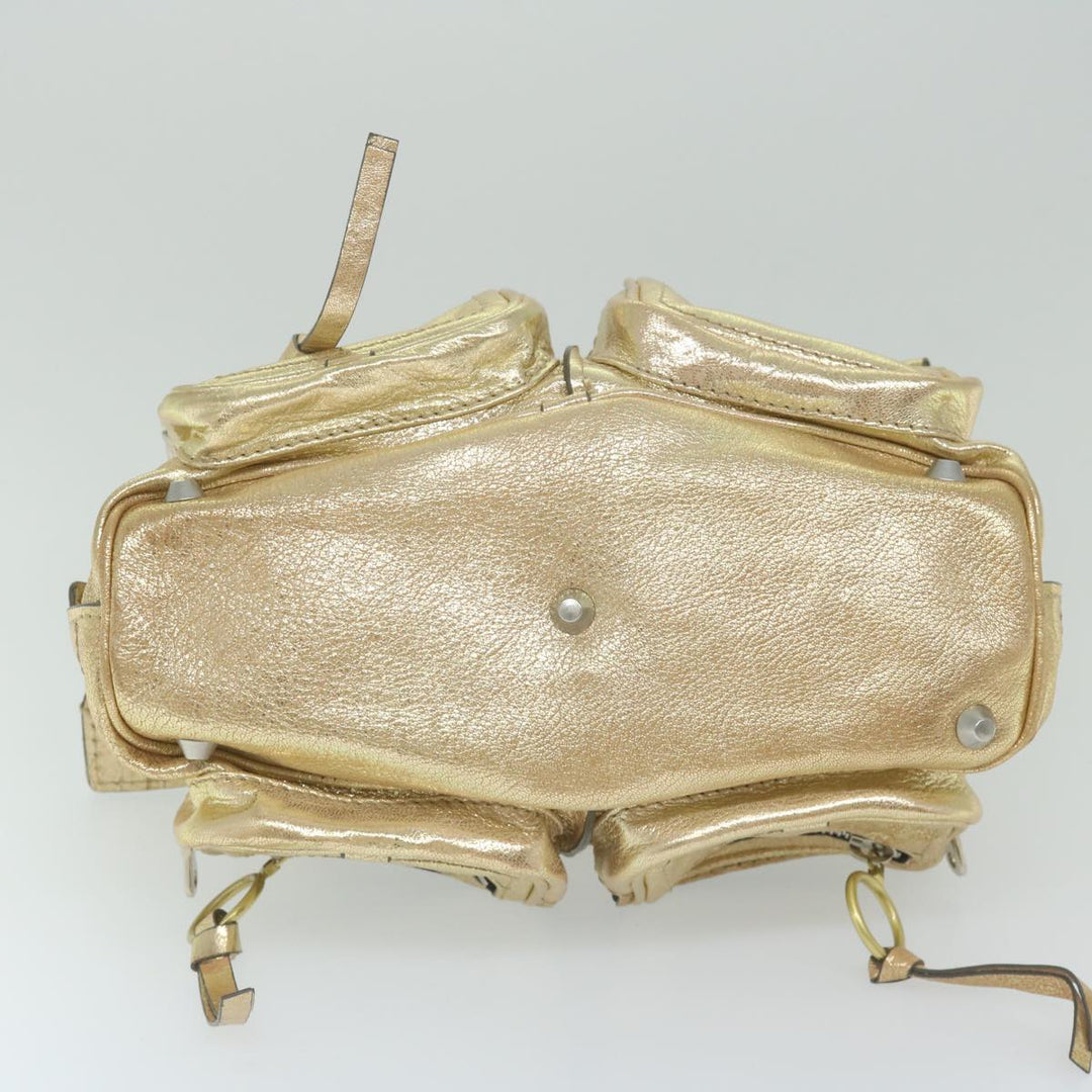 Chloe Shoulder Bag Leather Gold Tone uy155
