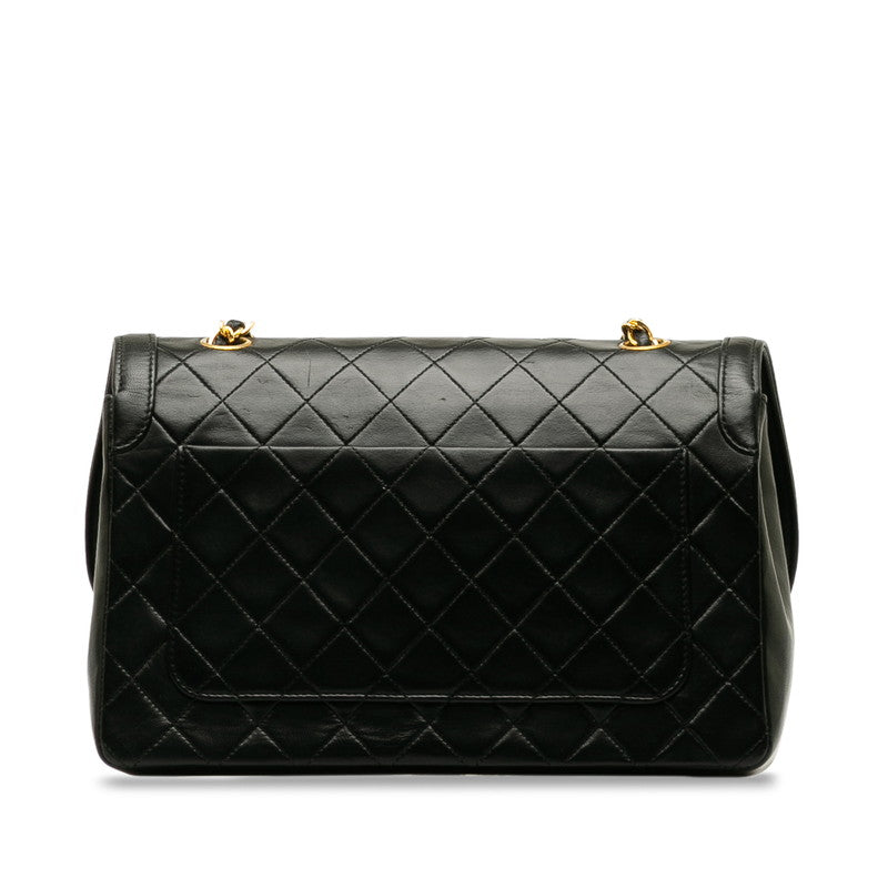 Top Quality Chanel Vintage Matlasse Chain Shoulder Bag Black Lambskin
