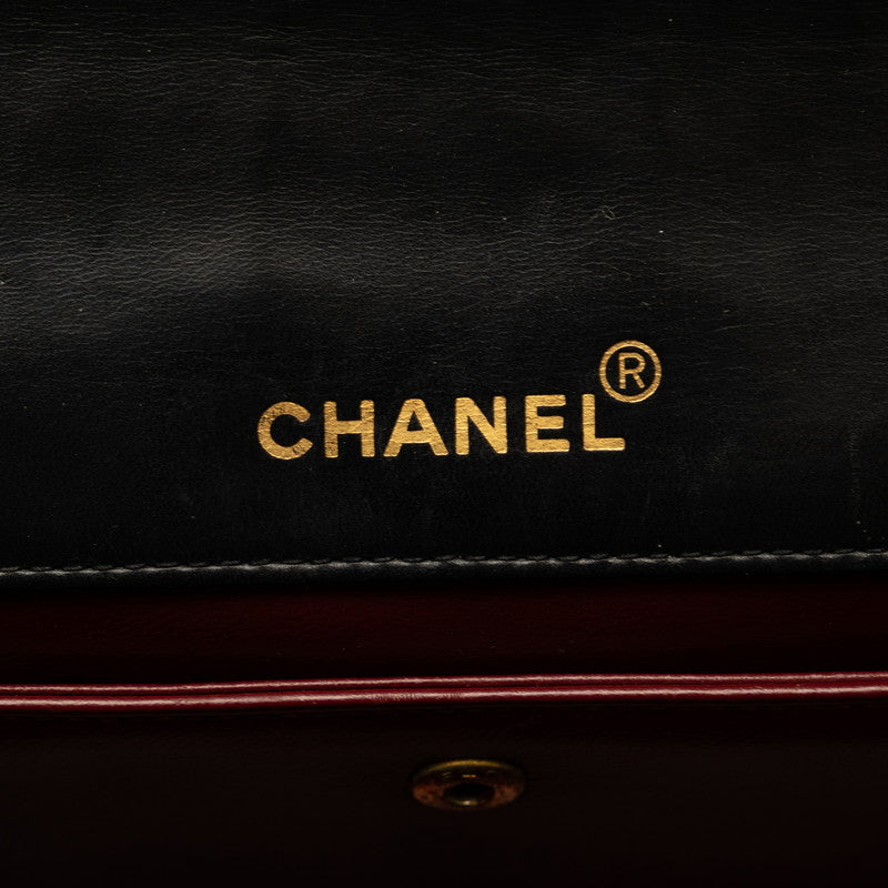 Top Quality Chanel Vintage Matlasse Chain Shoulder Bag Black Lambskin