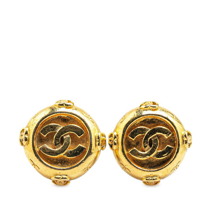 Top Quality Chanel Vintage Coco Mark Round Earrings