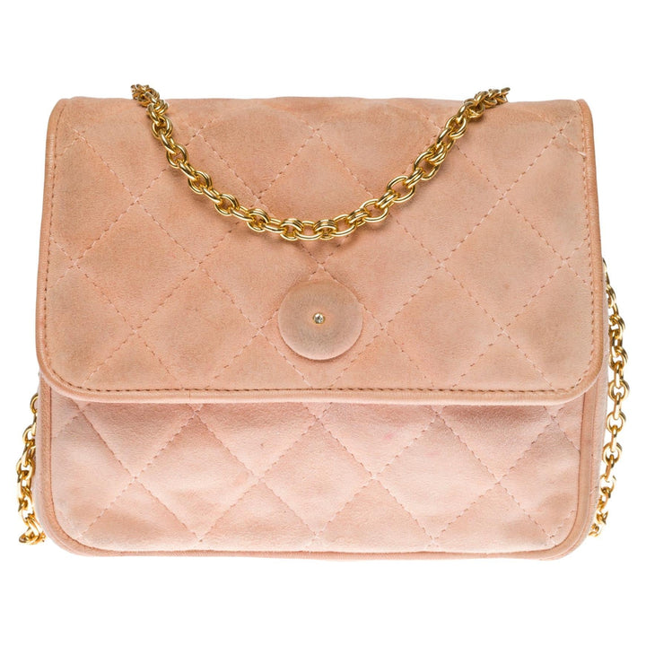 Top Quality Chanel Classic Mini shoulder New Bag in pink quilted suede, GHW