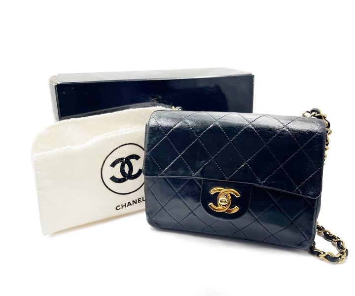 Chanel Vintage Classic Black Mini Timeless Crossbody Bag