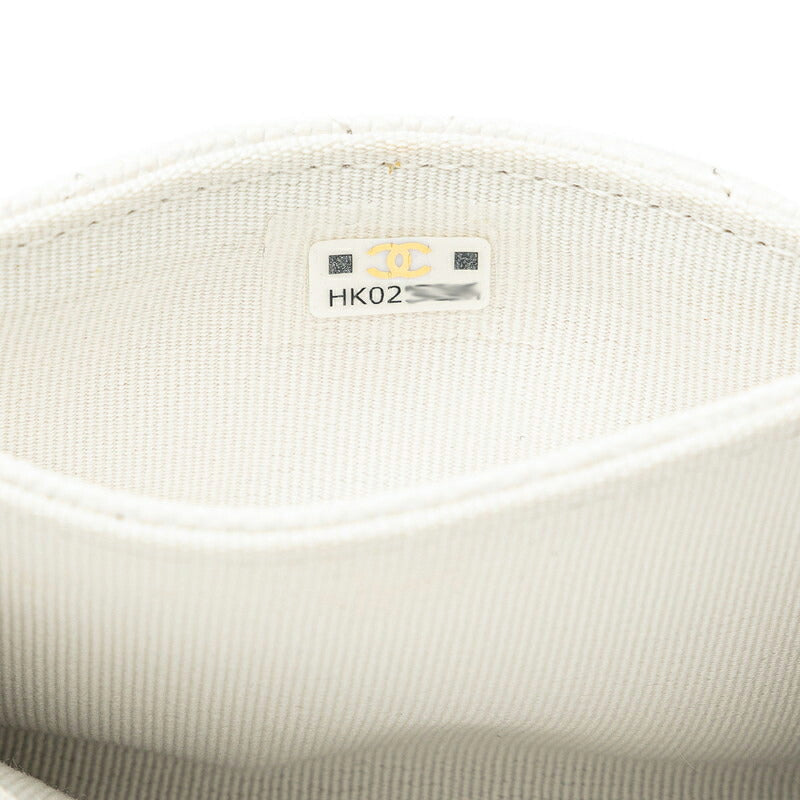 Top Quality Chanel Caviar Card Coin Case White