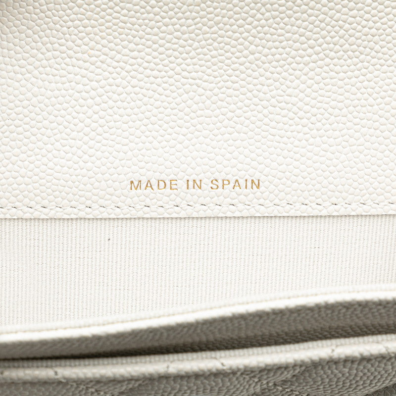 Top Quality Chanel Caviar Card Coin Case White