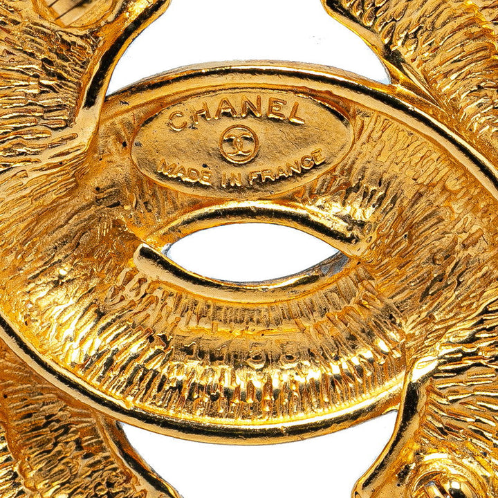 Top Quality Chanel Vintage Coco Mark Matelasse Brooch Gold