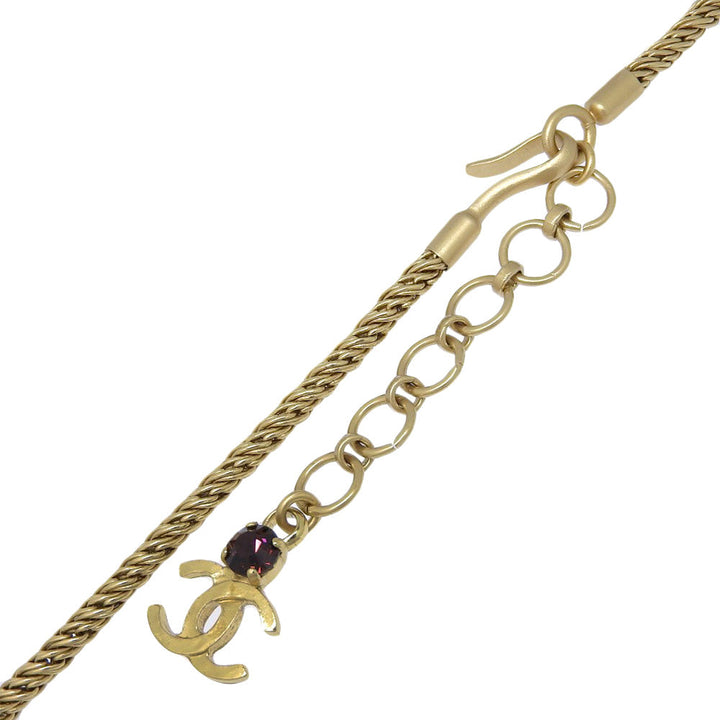 Top Quality Chanel Gripoix Necklace Gold Plated Rhinestones
