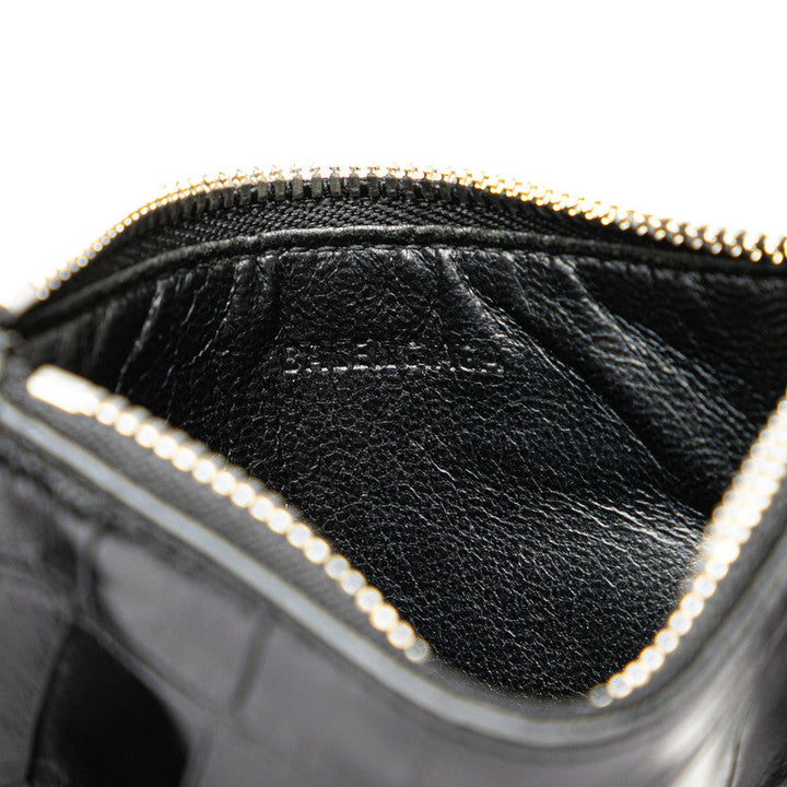 Top Quality Balenciaga Croc Embossed Leather Card Case