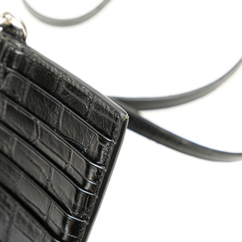 Top Quality Balenciaga Croc Embossed Leather Card Case